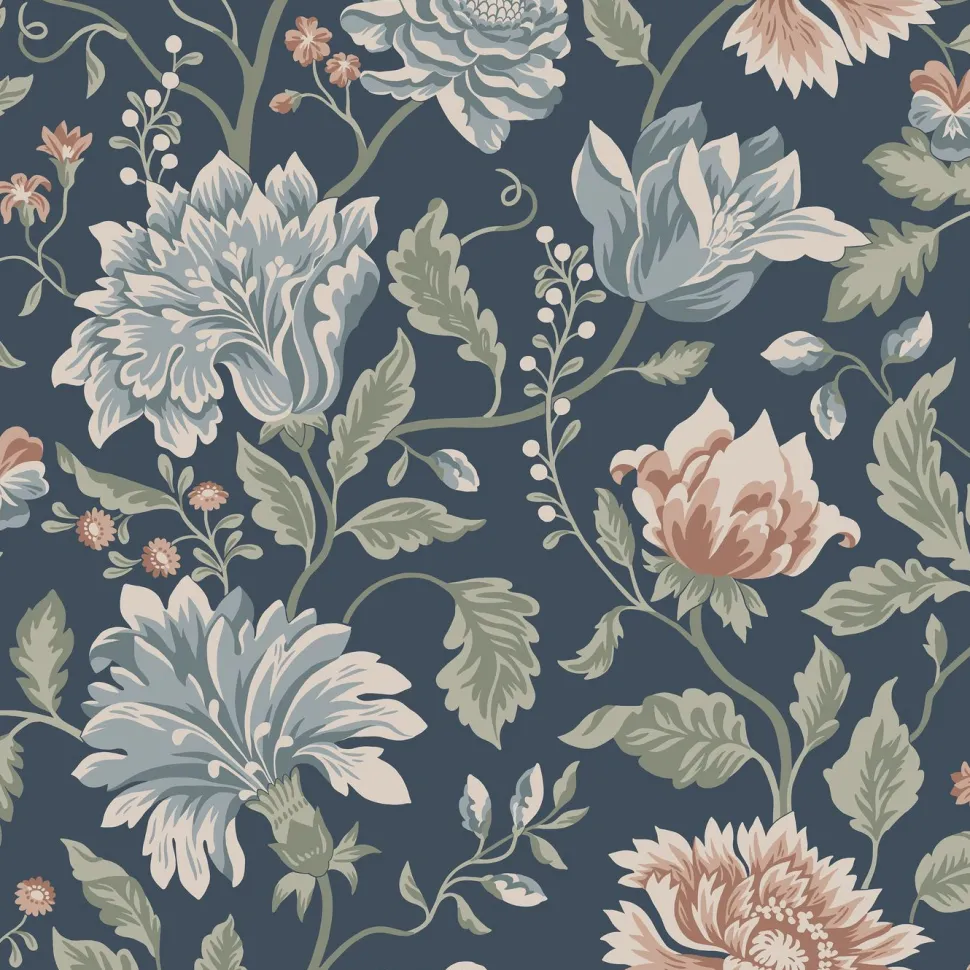 Tapetti Sandberg Annabelle, non-woven, kukka, maalaisromanttinen, hiekka