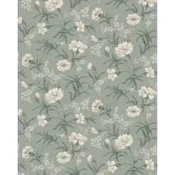 Tapetti Sandberg Emilie, non-woven, maalaisromanttinen, vihreä