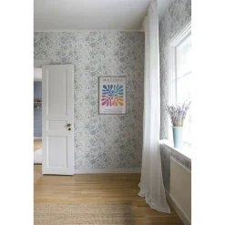 Tapetti Sandberg Karins Bukett, non-woven, maalaisromanttinen, vaaleanpunainen
