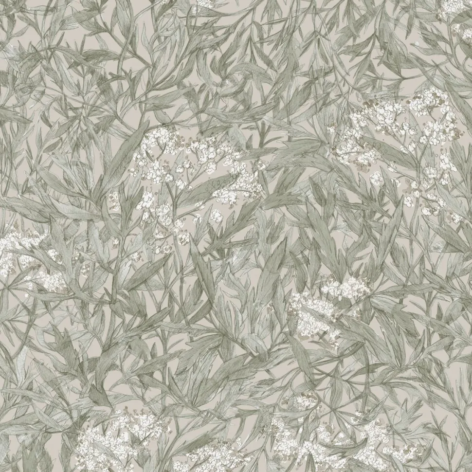 Tapetti Sandberg Malin vihreä/beige non-woven.