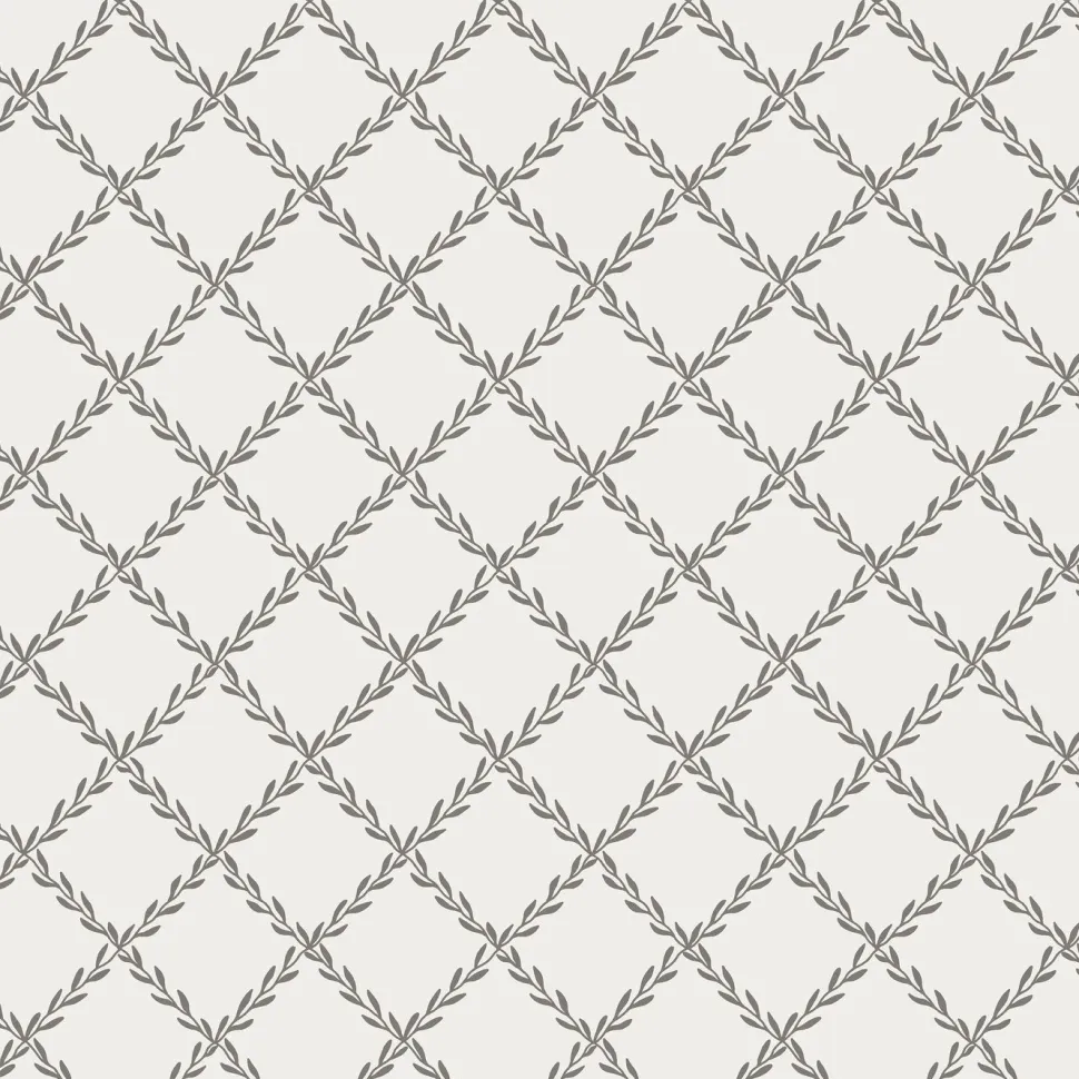Tapetti Sandberg Trellis, non-woven, kasvi, harmaa