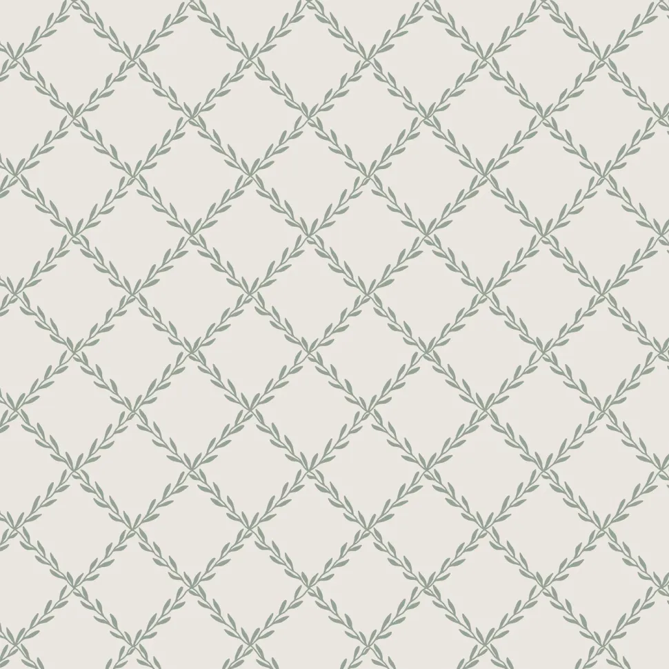 Tapetti Sandberg Trellis, non-woven, kasvi, harmaa