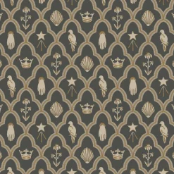 Tapetti Sandberg Turtledove, non-woven, ornamentti, indigonsininen