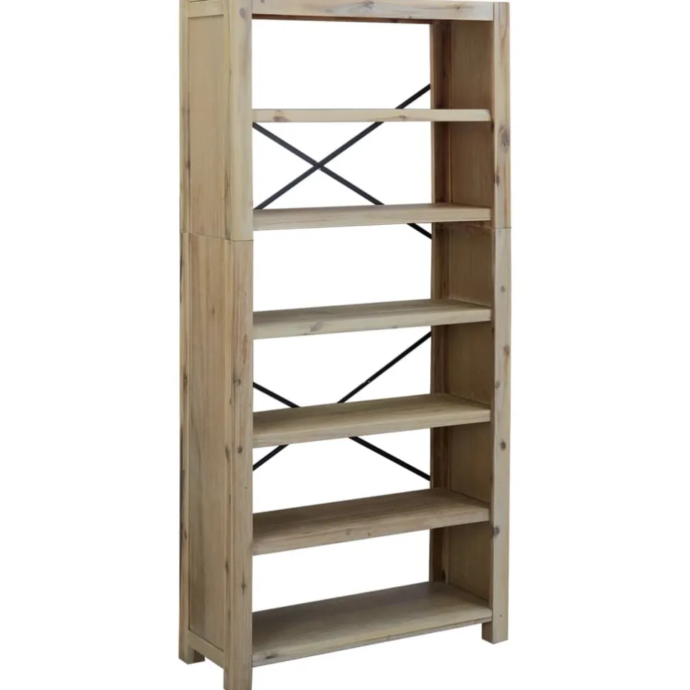 3-tasoinen kirjahylly 80x30x80 cm akaasiapuu