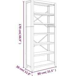 3-tasoinen kirjahylly 80x30x80 cm akaasiapuu