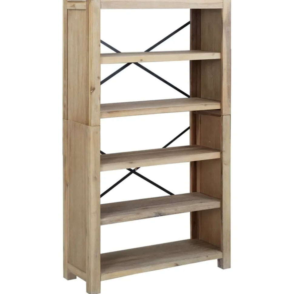 3-tasoinen kirjahylly 80x30x80 cm akaasiapuu