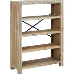 3-tasoinen kirjahylly 80x30x80 cm akaasiapuu