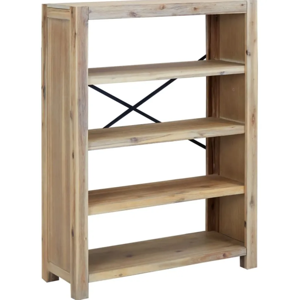 3-tasoinen kirjahylly 80x30x80 cm akaasiapuu