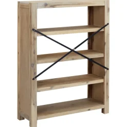 3-tasoinen kirjahylly 80x30x80 cm akaasiapuu