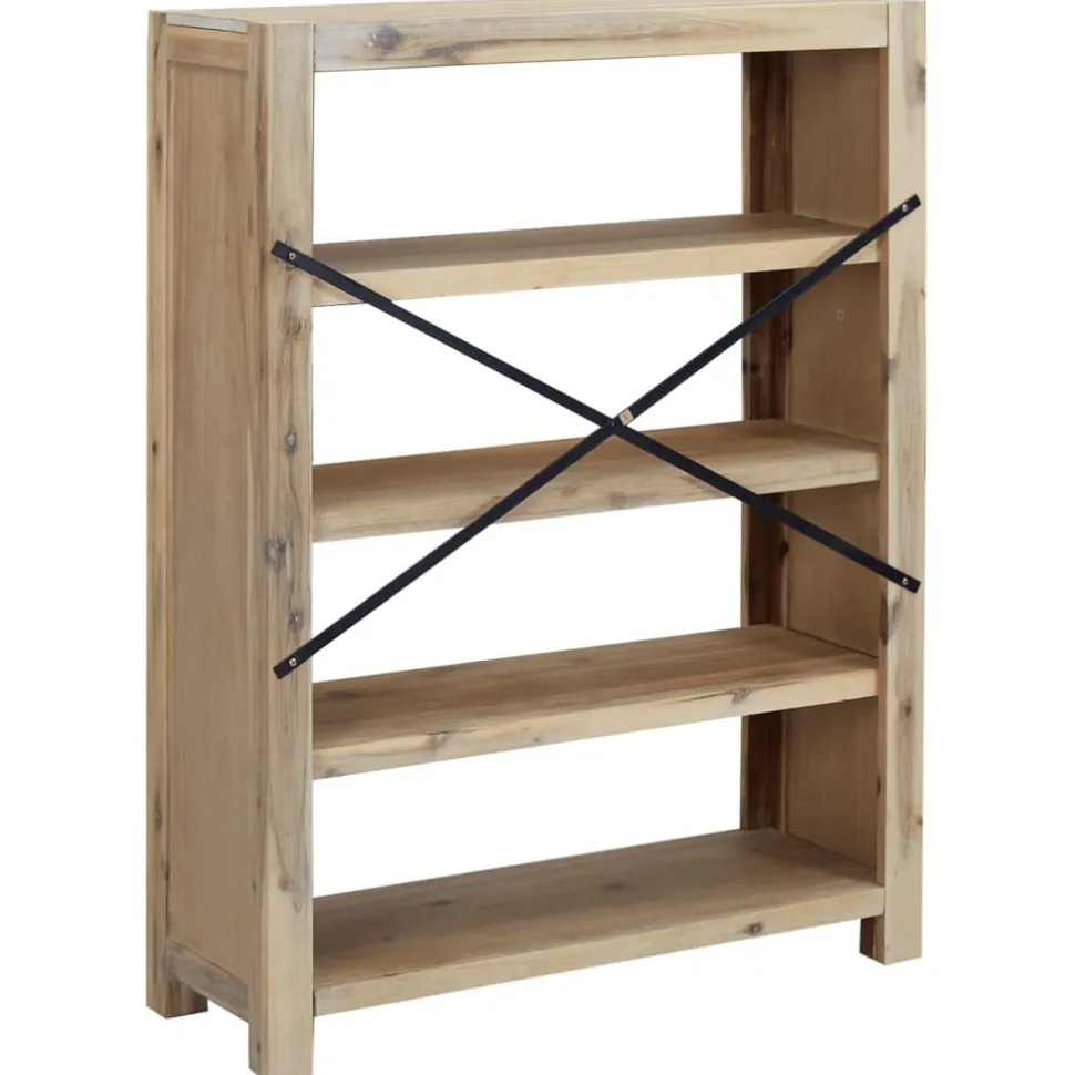 3-tasoinen kirjahylly 80x30x80 cm akaasiapuu