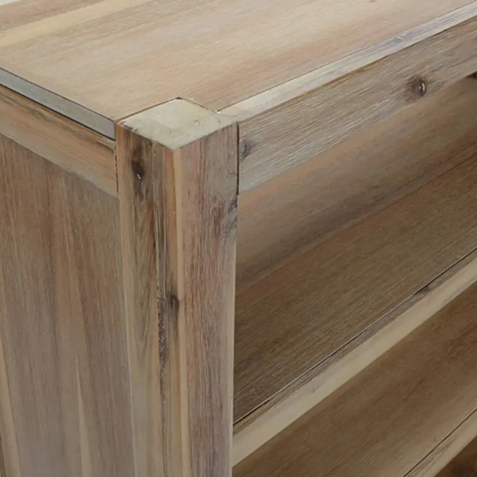 3-tasoinen kirjahylly 80x30x80 cm akaasiapuu