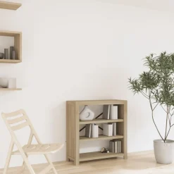 3-tasoinen kirjahylly 80x30x80 cm akaasiapuu