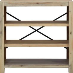 3-tasoinen kirjahylly 80x30x80 cm akaasiapuu