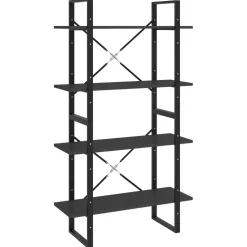 2-tasoinen kirjahylly 80x30x70 cm lastulevy betoninharmaa