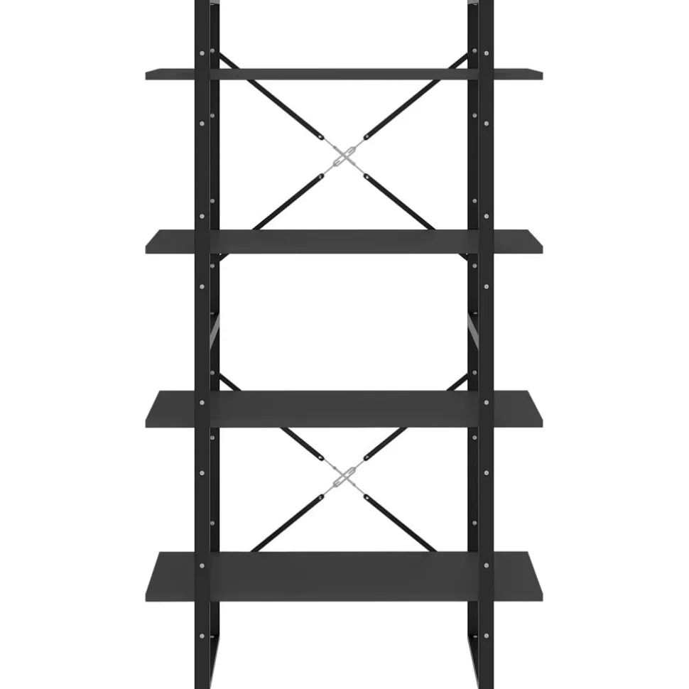 2-tasoinen kirjahylly 80x30x70 cm lastulevy betoninharmaa
