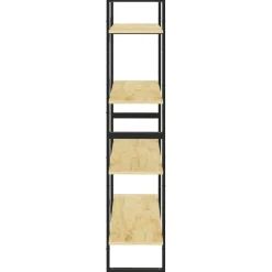 2-tasoinen kirjahylly 80x30x70 cm lastulevy betoninharmaa