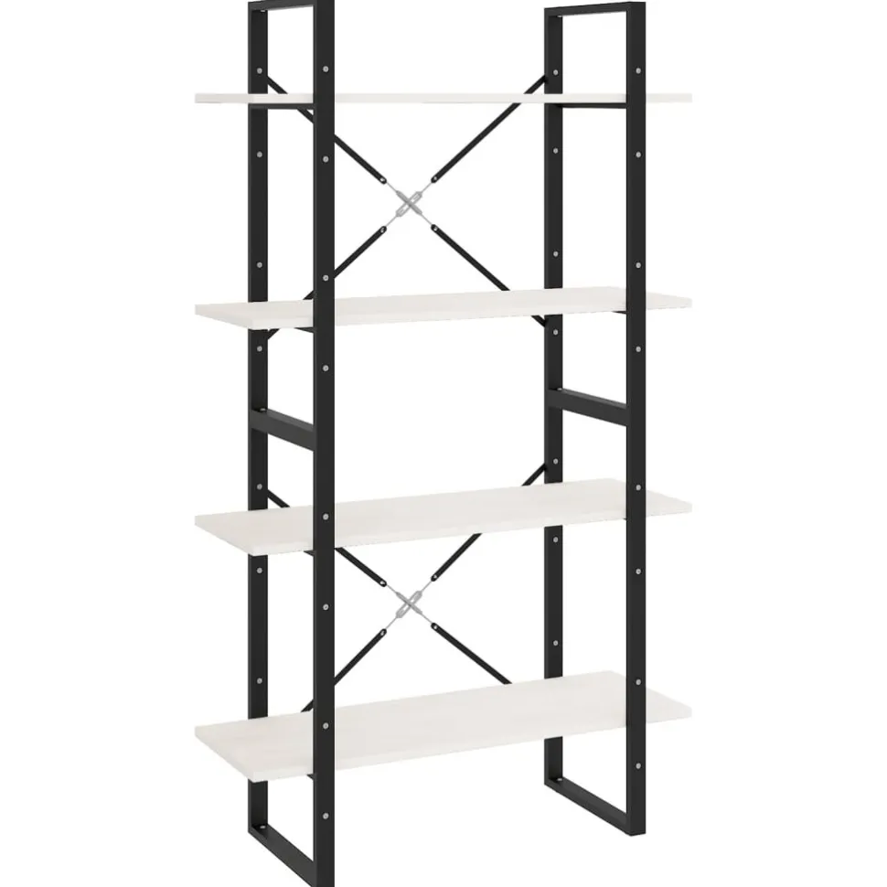 2-tasoinen kirjahylly 80x30x70 cm lastulevy betoninharmaa