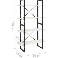 2-tasoinen kirjahylly 80x30x70 cm lastulevy betoninharmaa
