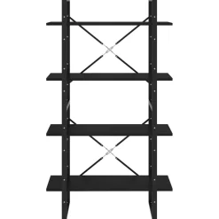 2-tasoinen kirjahylly 80x30x70 cm lastulevy betoninharmaa