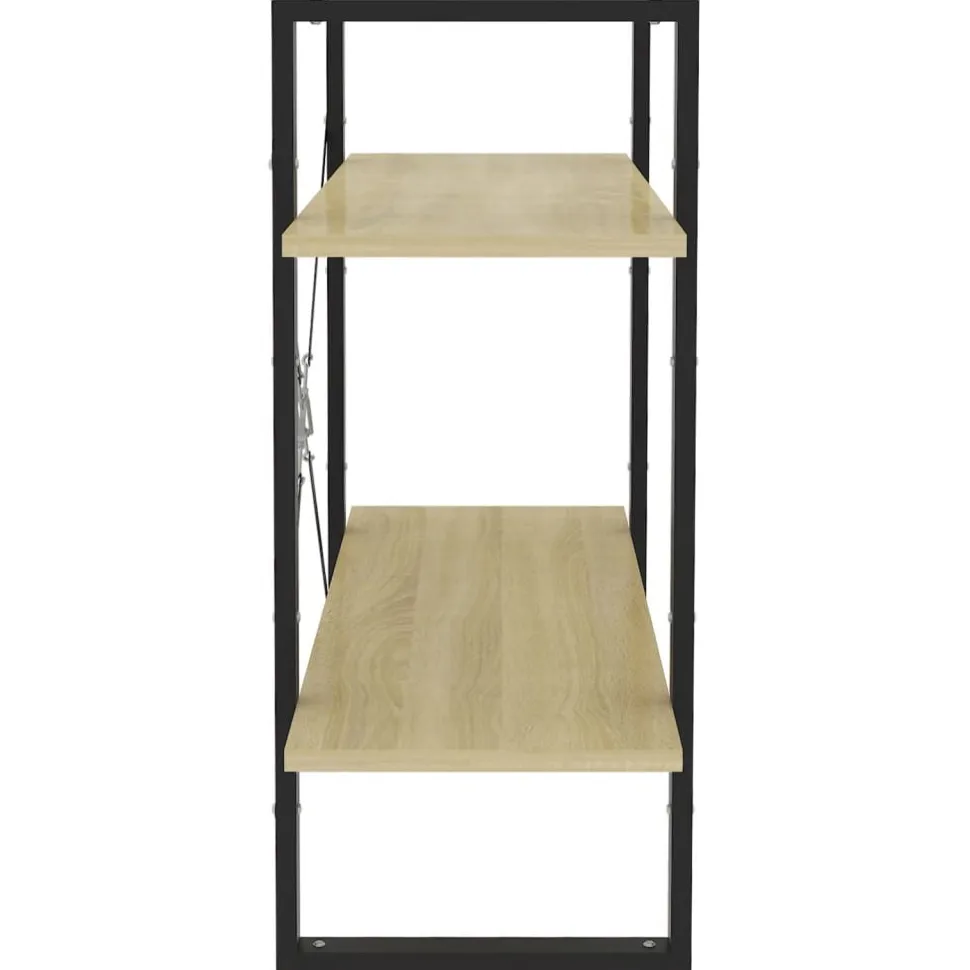 2-tasoinen kirjahylly 80x30x70 cm lastulevy betoninharmaa