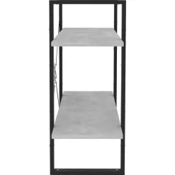 2-tasoinen kirjahylly 80x30x70 cm lastulevy betoninharmaa