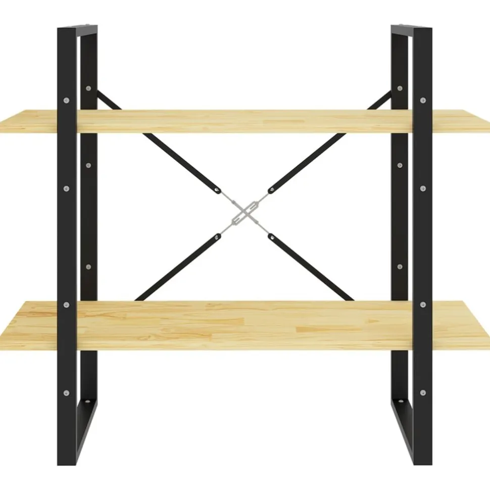 2-tasoinen kirjahylly 80x30x70 cm lastulevy betoninharmaa