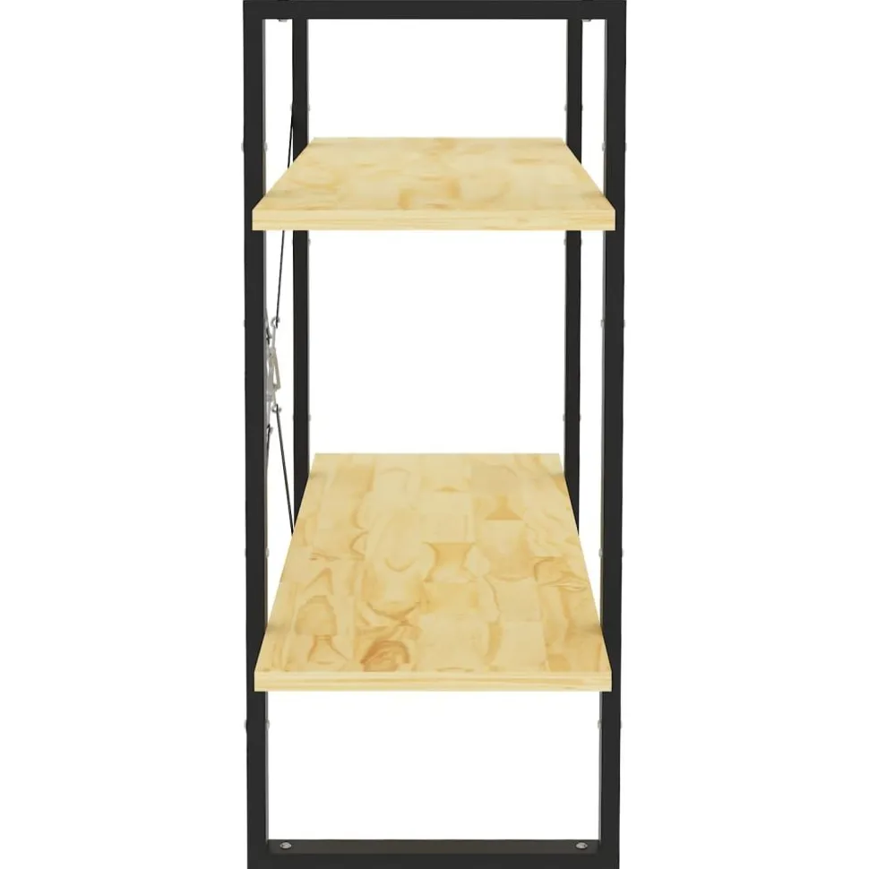 2-tasoinen kirjahylly 80x30x70 cm lastulevy betoninharmaa