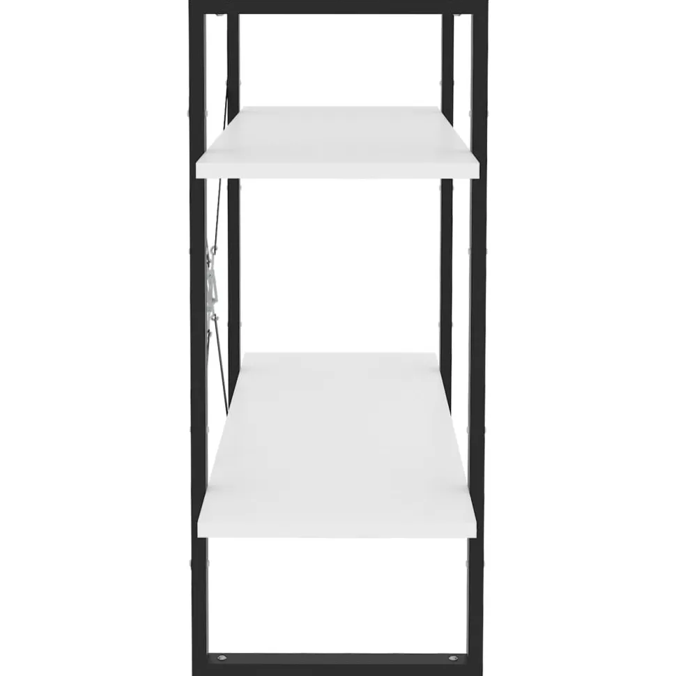2-tasoinen kirjahylly 80x30x70 cm lastulevy betoninharmaa