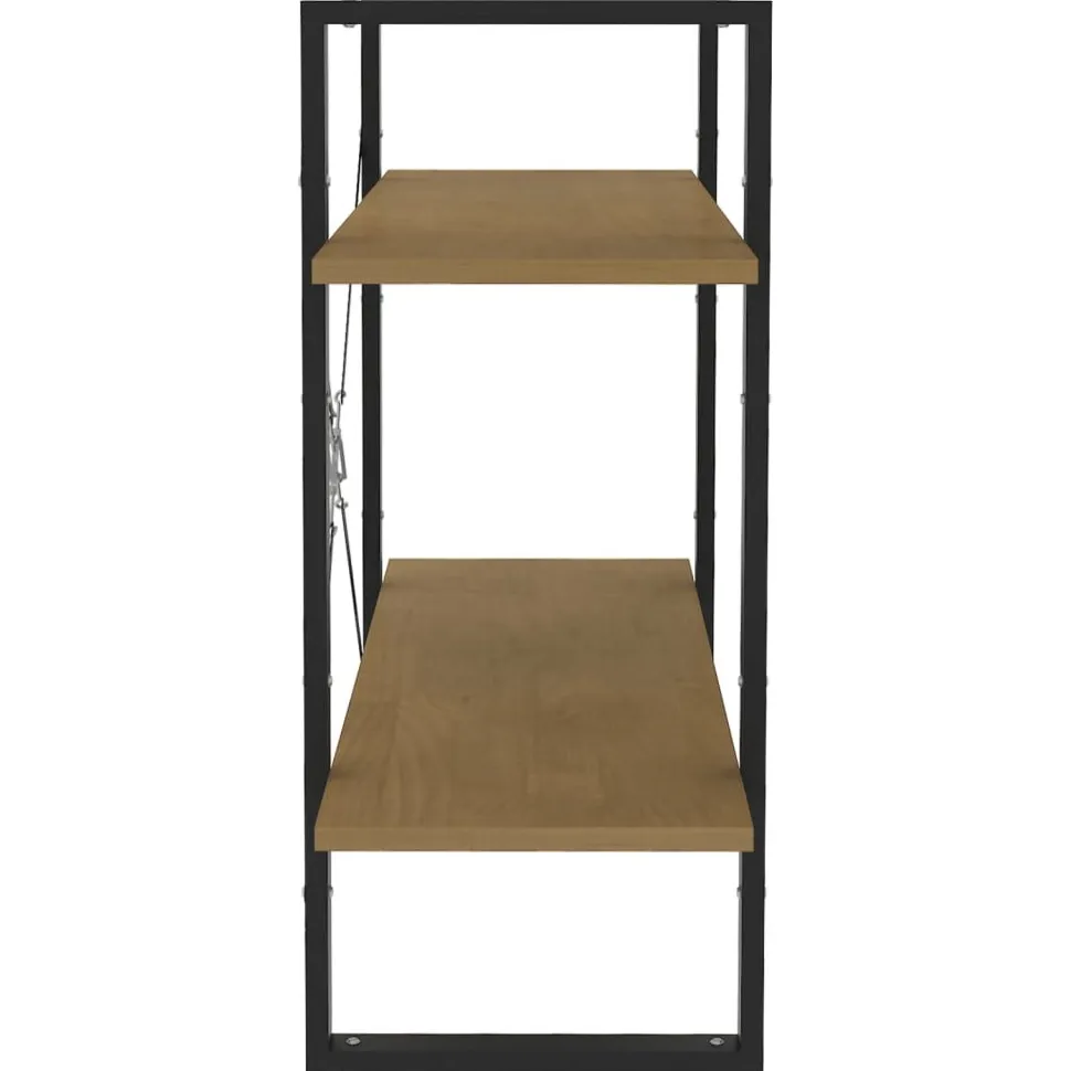 2-tasoinen kirjahylly 80x30x70 cm lastulevy betoninharmaa