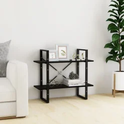 2-tasoinen kirjahylly 80x30x70 cm lastulevy betoninharmaa