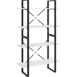 2-tasoinen kirjahylly 80x30x70 cm lastulevy betoninharmaa