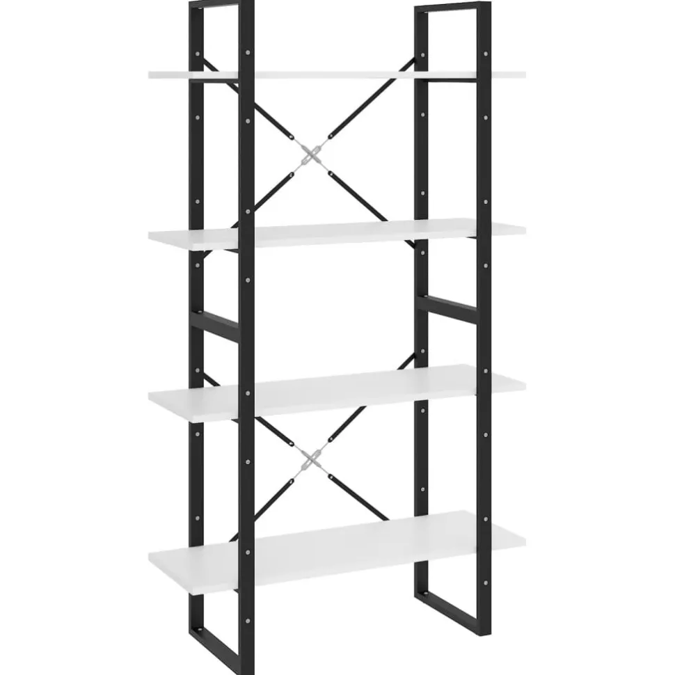 2-tasoinen kirjahylly 80x30x70 cm lastulevy betoninharmaa