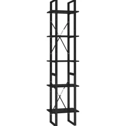 5-tasoinen kirjahylly 60x30x175 cm lastulevy harmaa