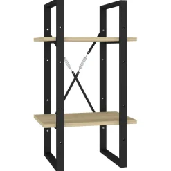 5-tasoinen kirjahylly 60x30x175 cm lastulevy harmaa