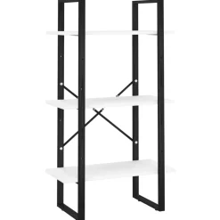 5-tasoinen kirjahylly 60x30x175 cm lastulevy harmaa