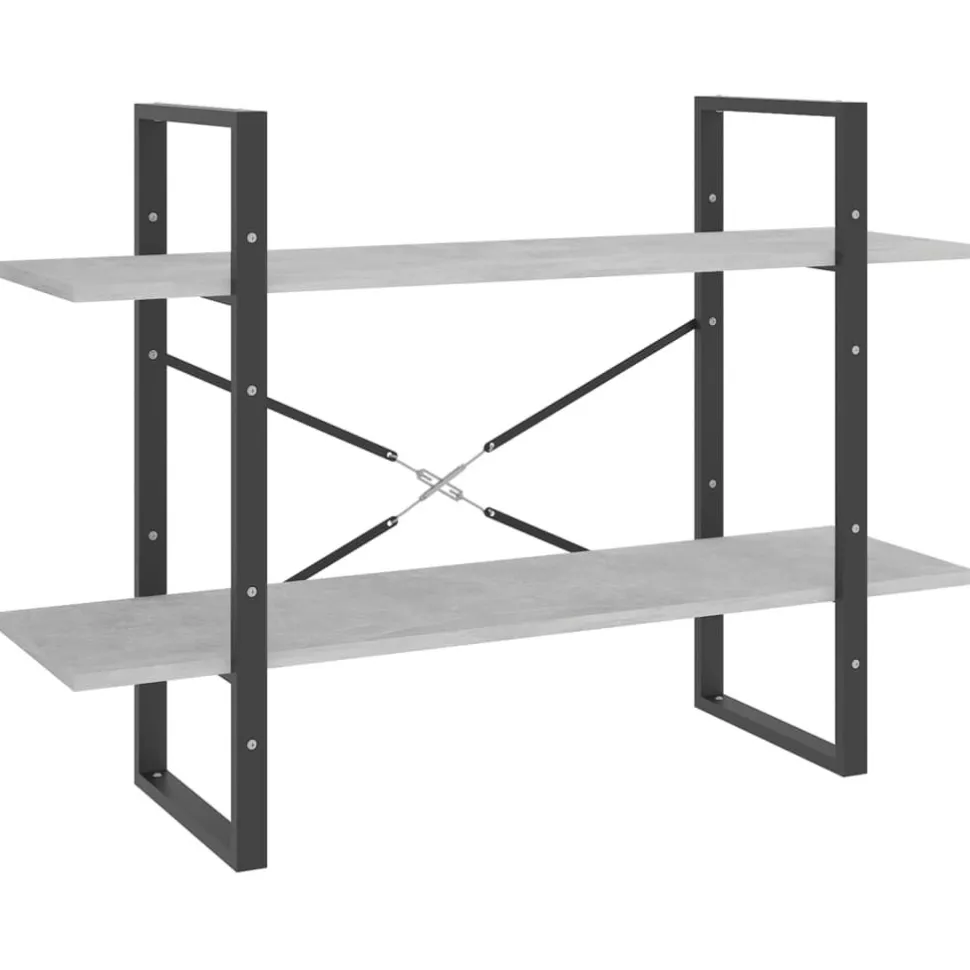 5-tasoinen kirjahylly 60x30x175 cm lastulevy harmaa