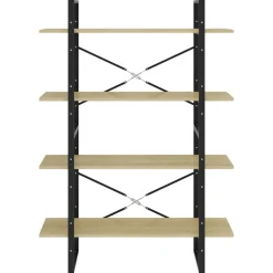 2-tasoinen kirjahylly 100x30x70 cm lastulevy harmaa