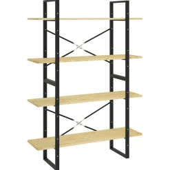 2-tasoinen kirjahylly 100x30x70 cm lastulevy harmaa