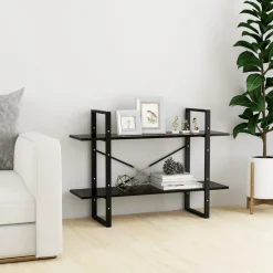 2-tasoinen kirjahylly 100x30x70 cm lastulevy harmaa