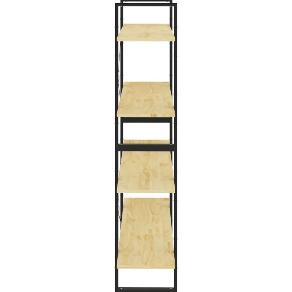 2-tasoinen kirjahylly 100x30x70 cm lastulevy harmaa