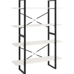 2-tasoinen kirjahylly 100x30x70 cm lastulevy harmaa