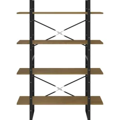 2-tasoinen kirjahylly 100x30x70 cm lastulevy harmaa