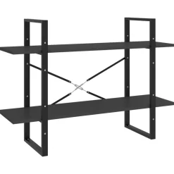2-tasoinen kirjahylly 100x30x70 cm lastulevy harmaa