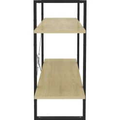 2-tasoinen kirjahylly 100x30x70 cm lastulevy harmaa