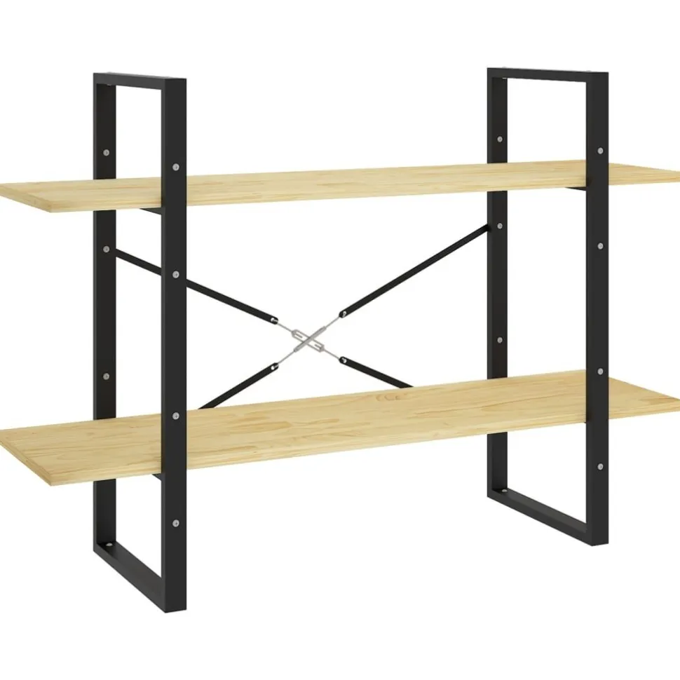 2-tasoinen kirjahylly 100x30x70 cm lastulevy harmaa