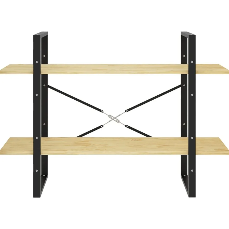 2-tasoinen kirjahylly 100x30x70 cm lastulevy harmaa