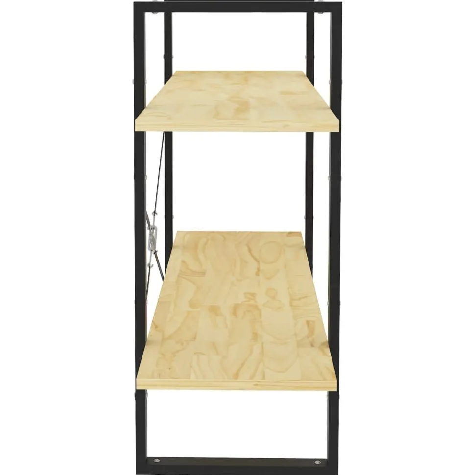 2-tasoinen kirjahylly 100x30x70 cm lastulevy harmaa