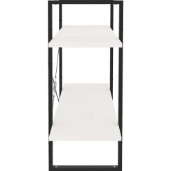 2-tasoinen kirjahylly 100x30x70 cm lastulevy harmaa