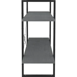 2-tasoinen kirjahylly 100x30x70 cm lastulevy harmaa