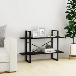 2-tasoinen kirjahylly 100x30x70 cm lastulevy harmaa